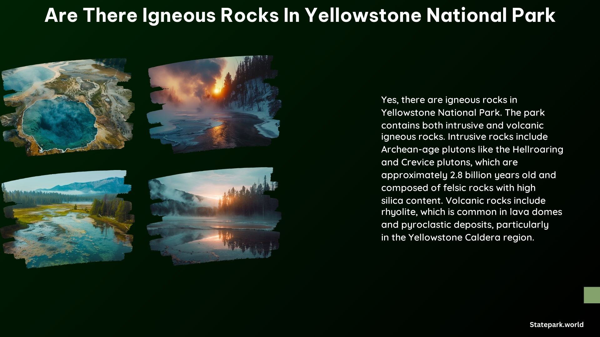 Are There Igneous Rocks in Yellowstone National Park