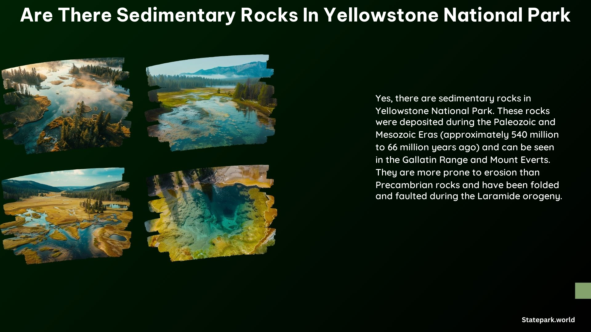 Are There Sedimentary Rocks in Yellowstone National Park