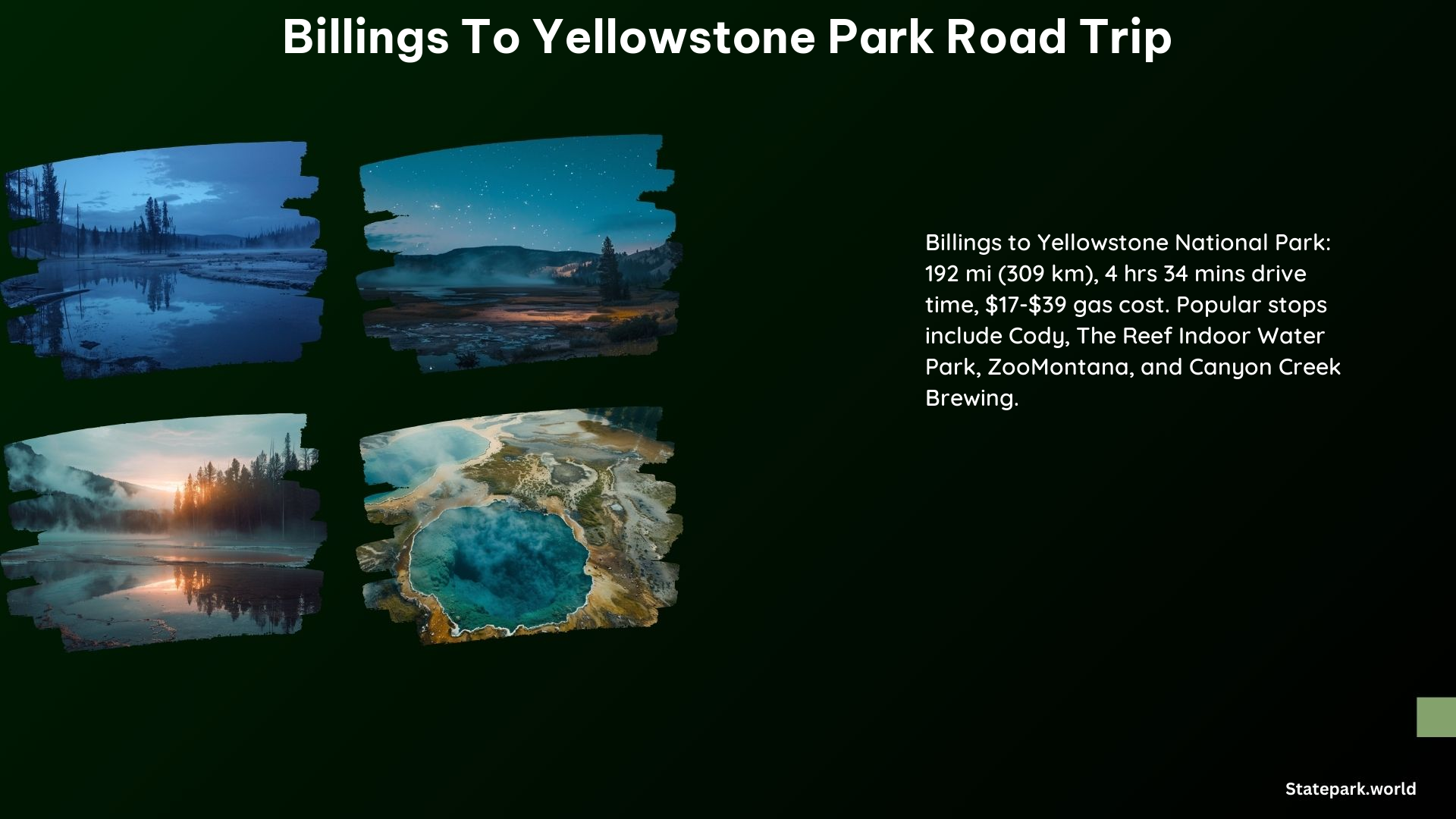 Billings to Yellowstone Park Road Trip