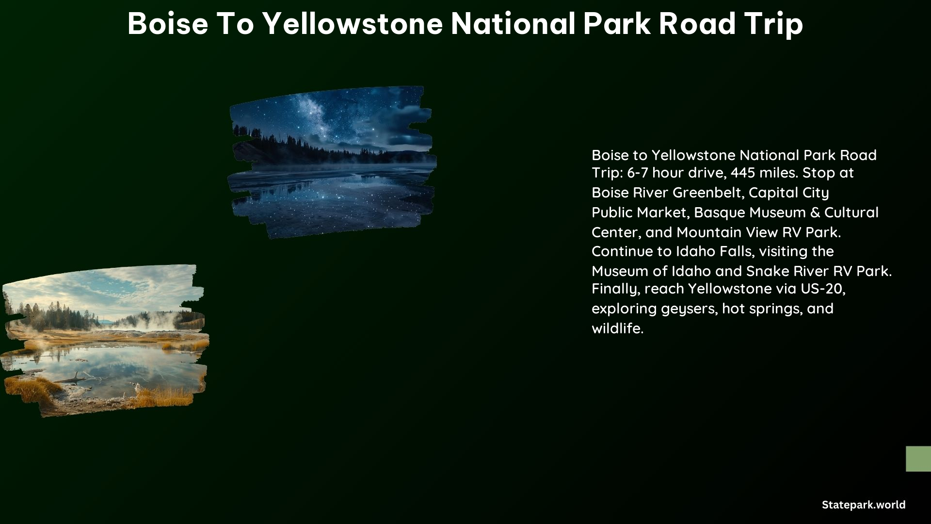 Boise to Yellowstone National Park Road Trip