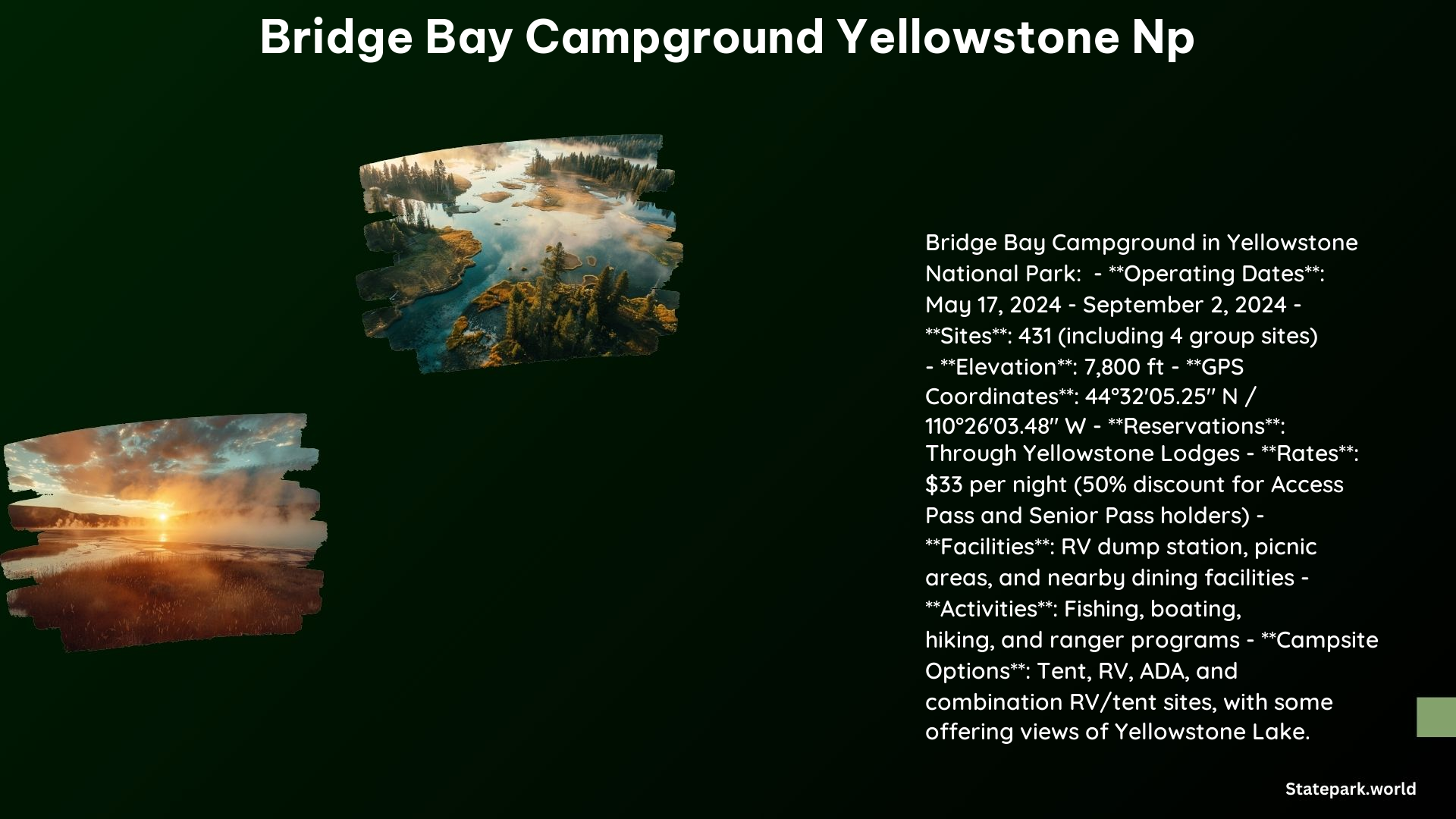 Bridge Bay Campground Yellowstone NP