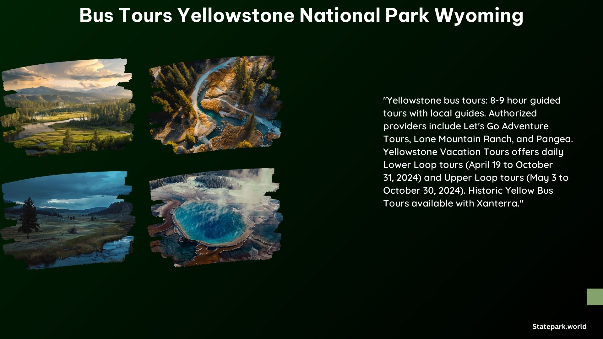 Bus Tours Yellowstone National Park Wyoming