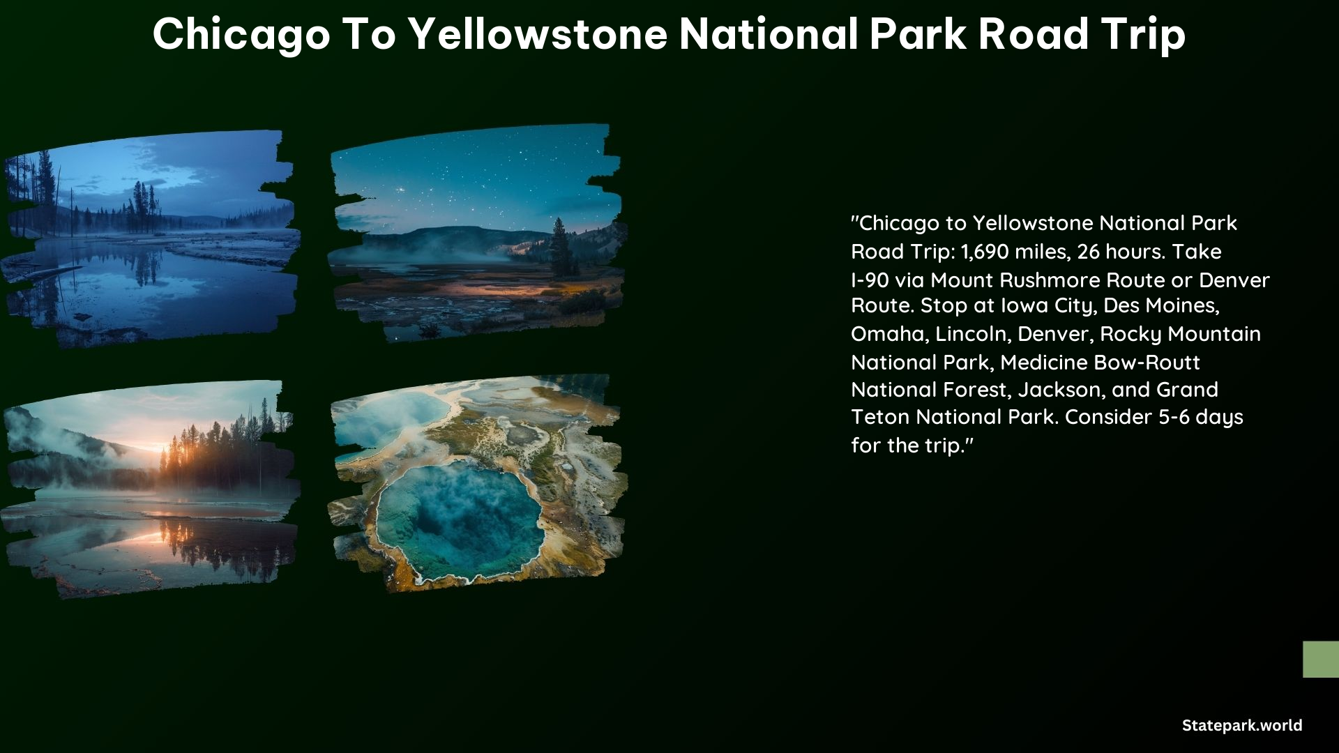 Chicago to Yellowstone National Park Road Trip