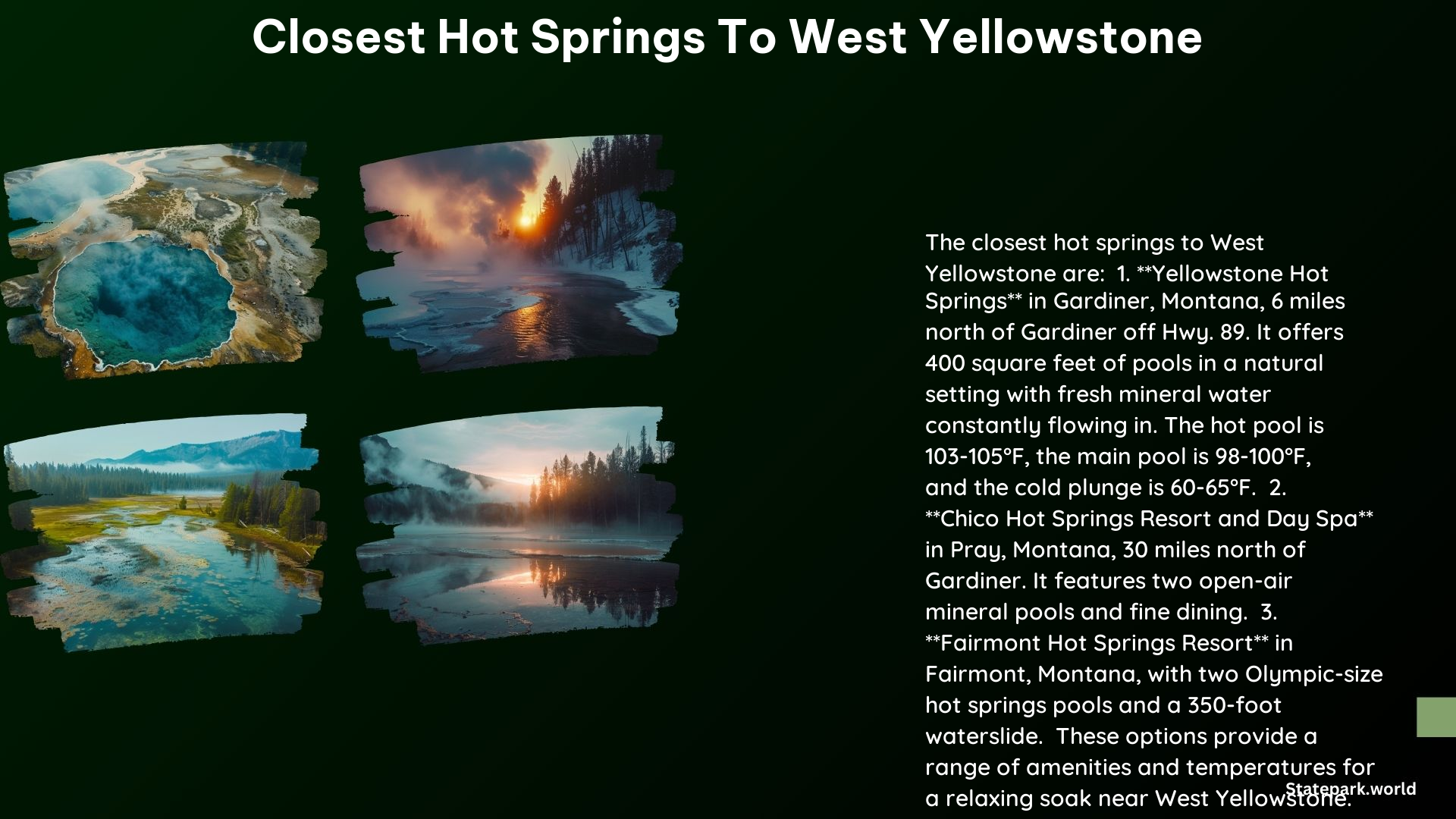 Closest Hot Springs to West Yellowstone