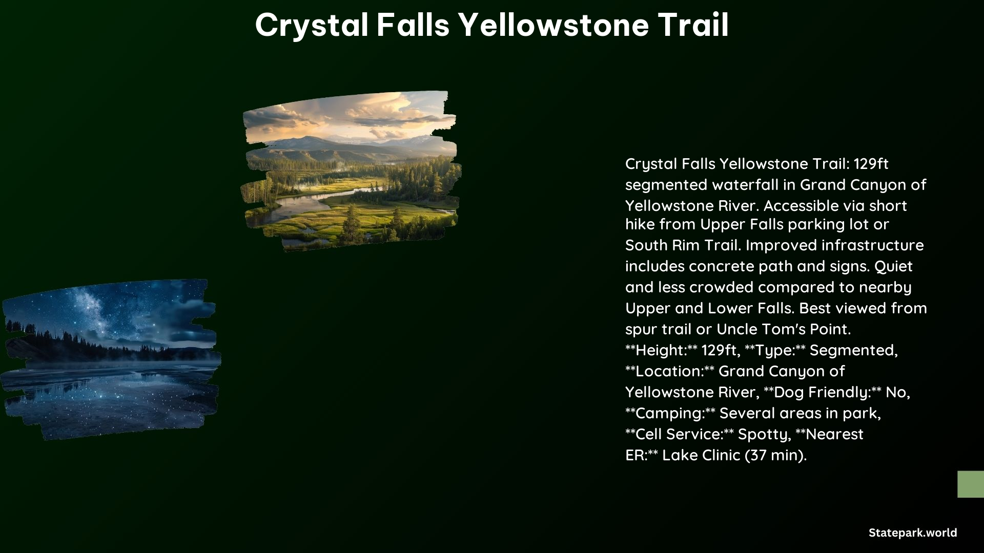 Crystal Falls Yellowstone Trail