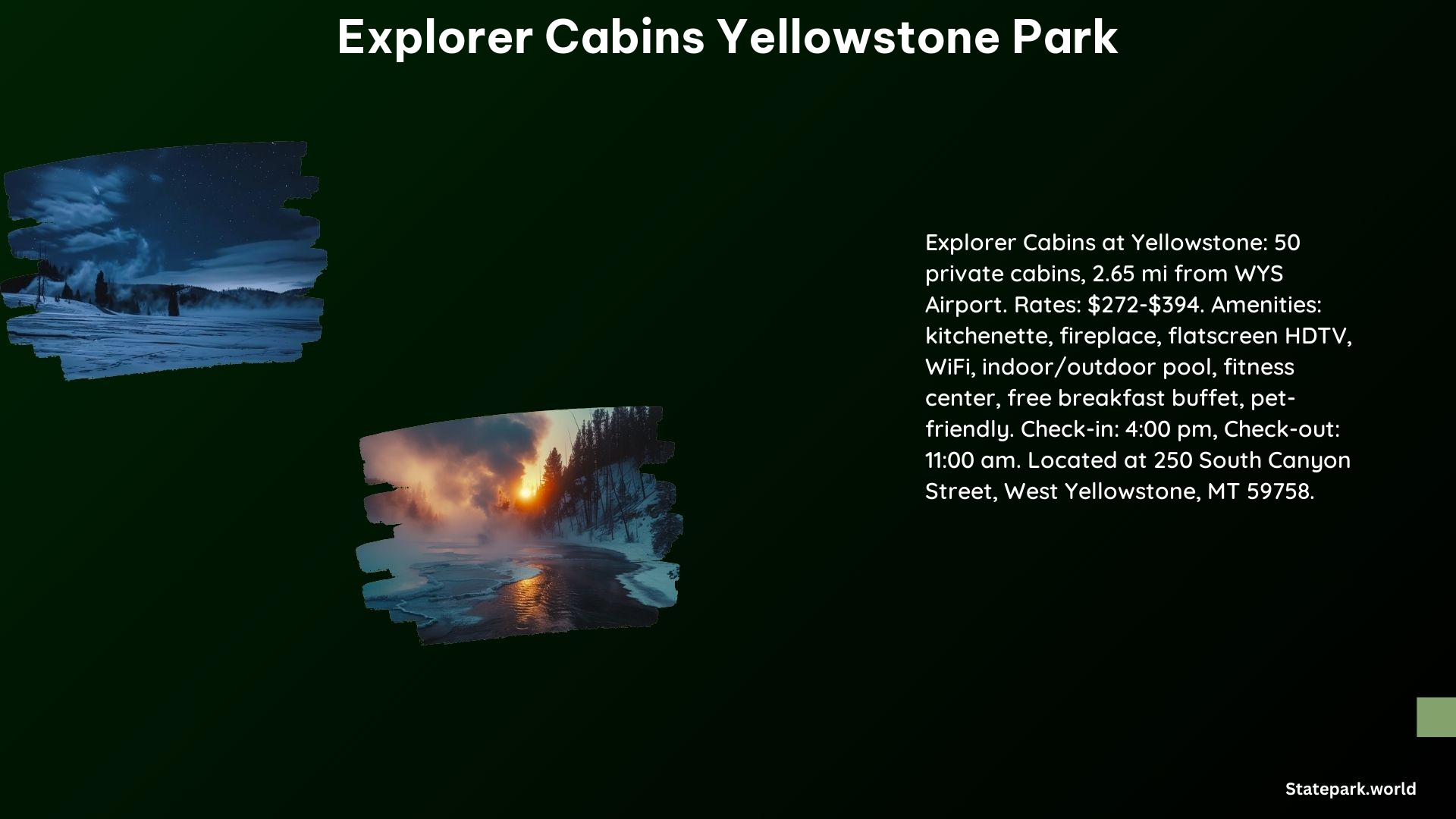 Explorer Cabins Yellowstone Park