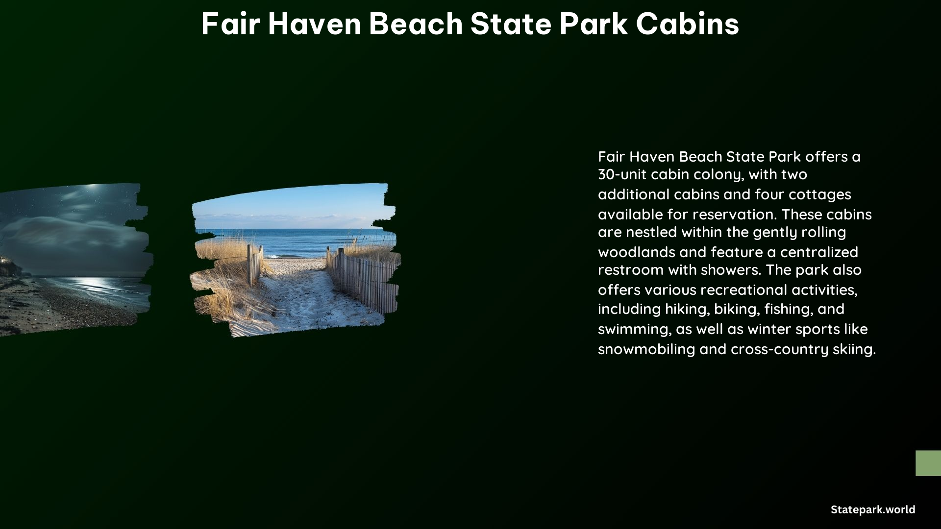 Fair Haven Beach State Park Cabins