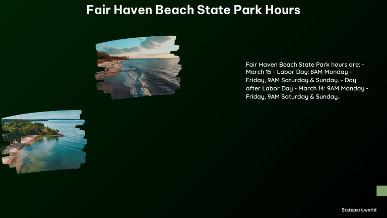 Fair Haven Beach State Park Hours