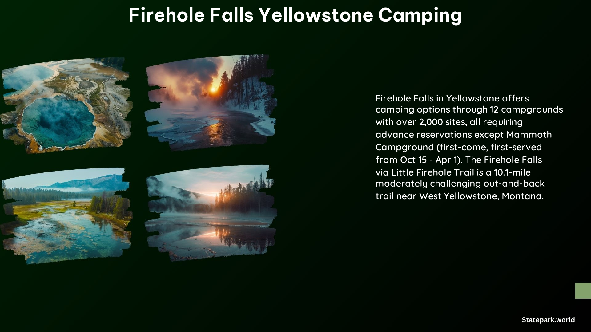 Firehole Falls Yellowstone Camping