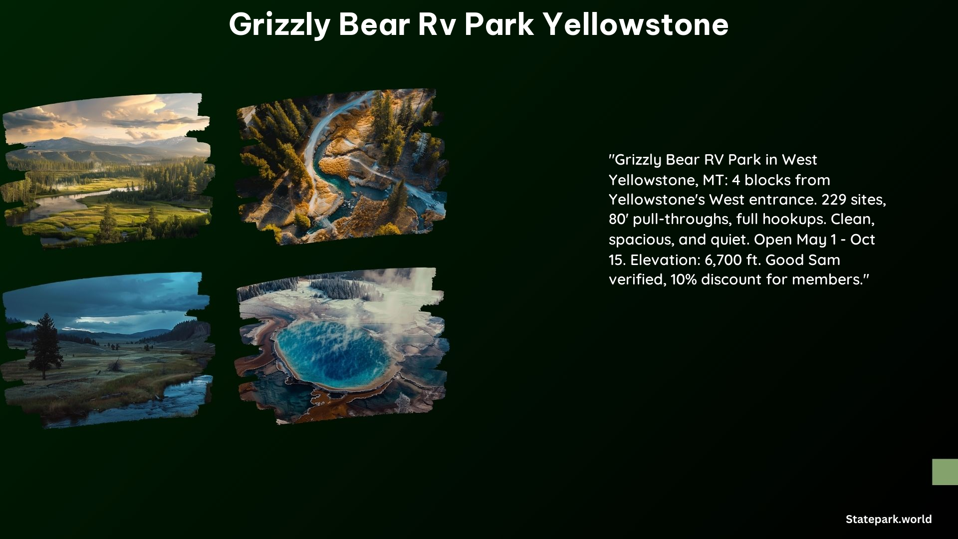 Grizzly Bear RV Park Yellowstone