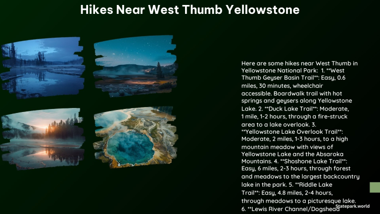 Hikes Near West Thumb Yellowstone