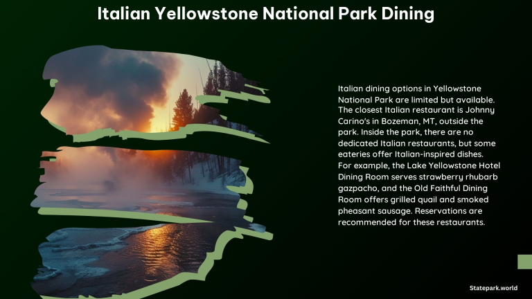 Italian Yellowstone National Park Dining