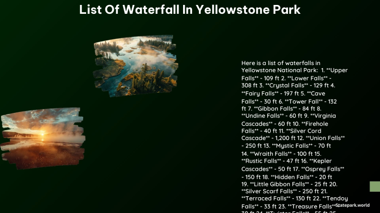 List of Waterfall in Yellowstone Park