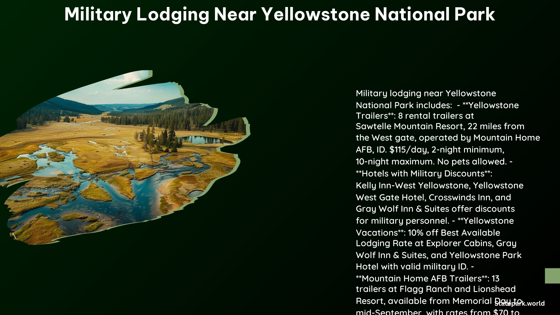 Military Lodging Near Yellowstone National Park 1