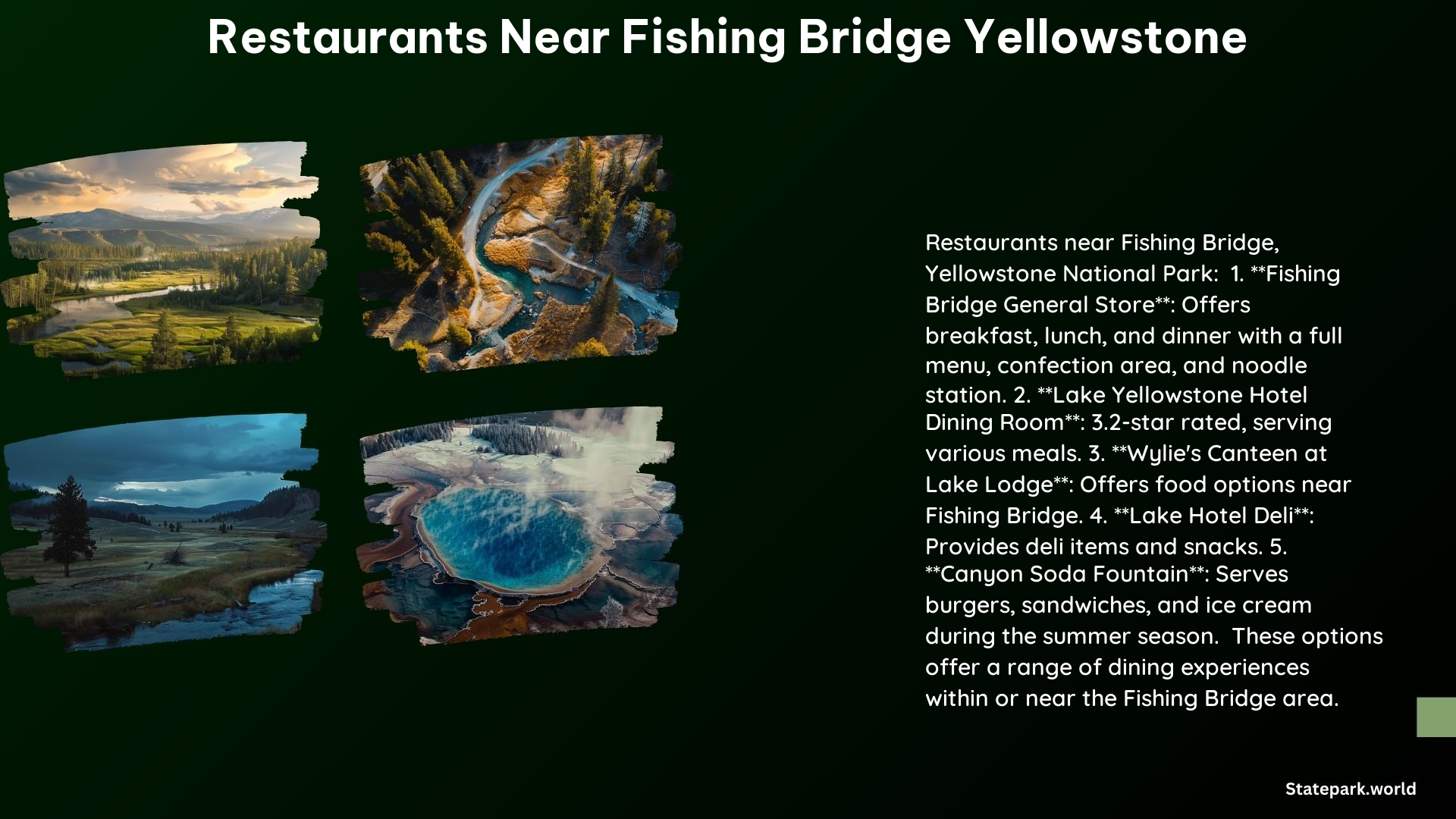 Restaurants Near Fishing Bridge Yellowstone