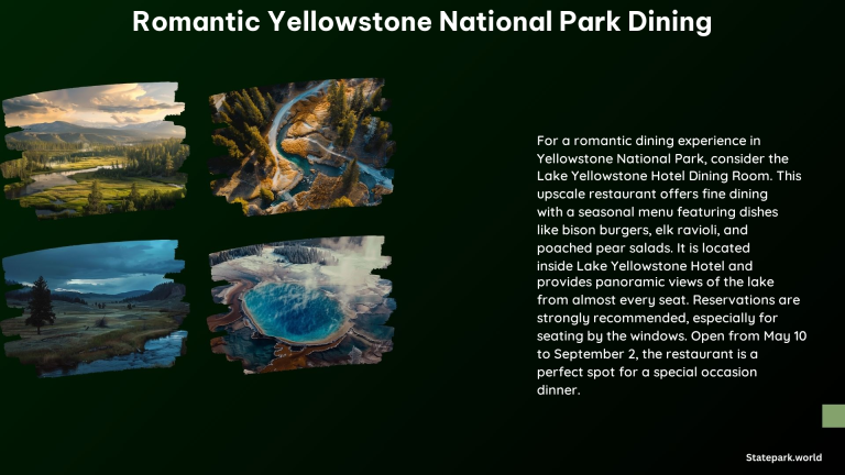 Romantic Yellowstone National Park Dining