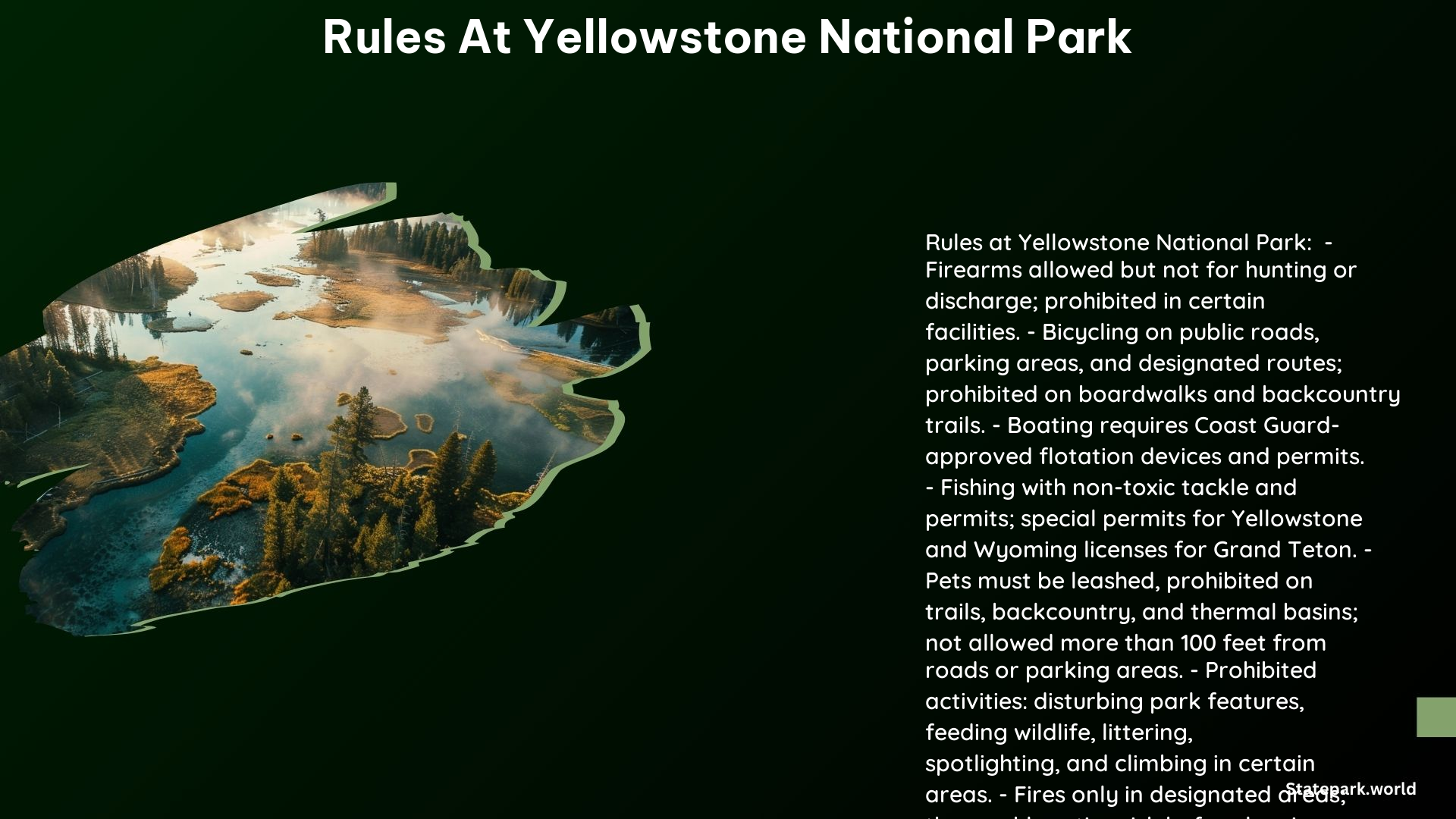 Rules at Yellowstone National Park