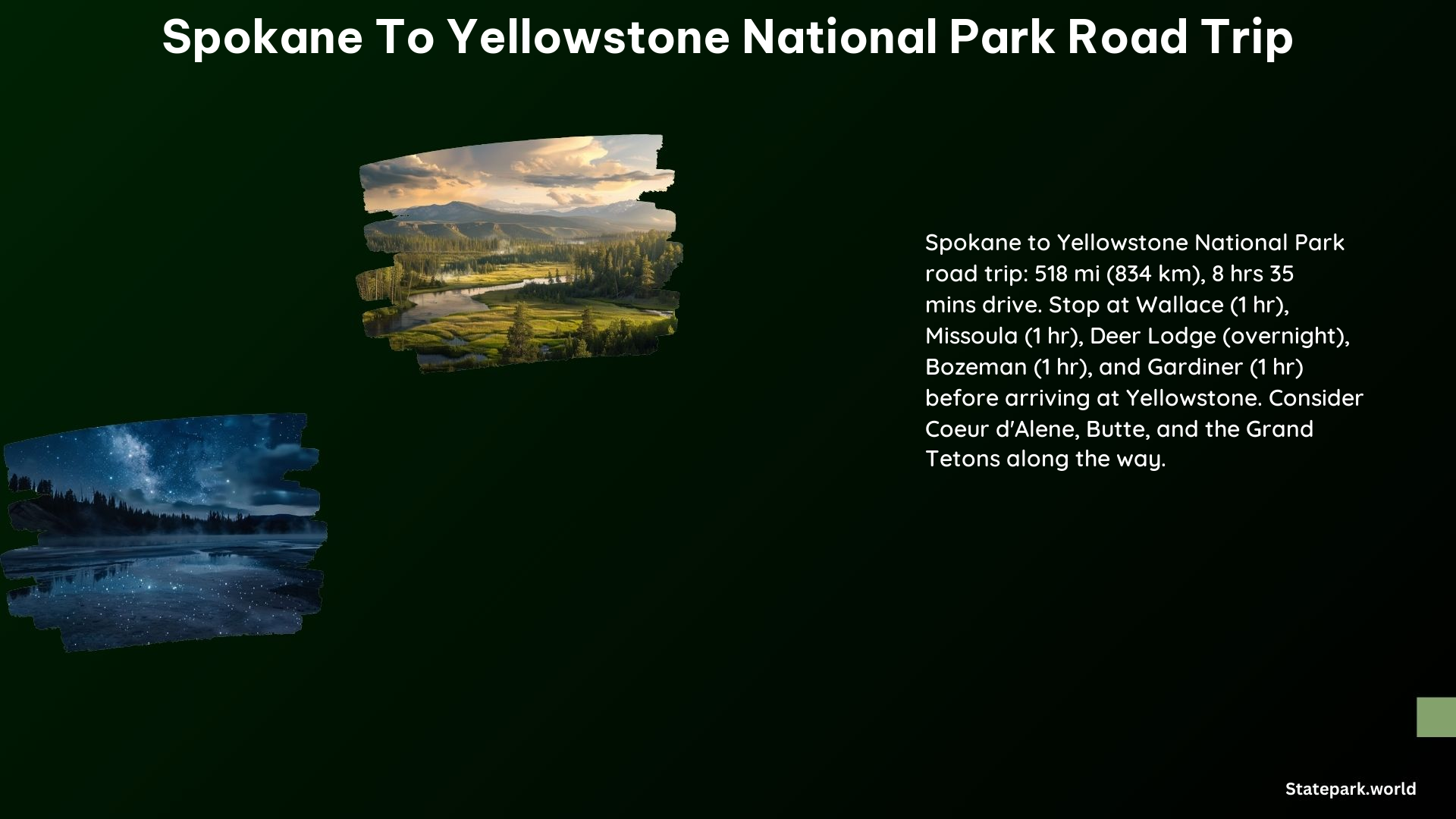 Spokane to Yellowstone National Park Road Trip