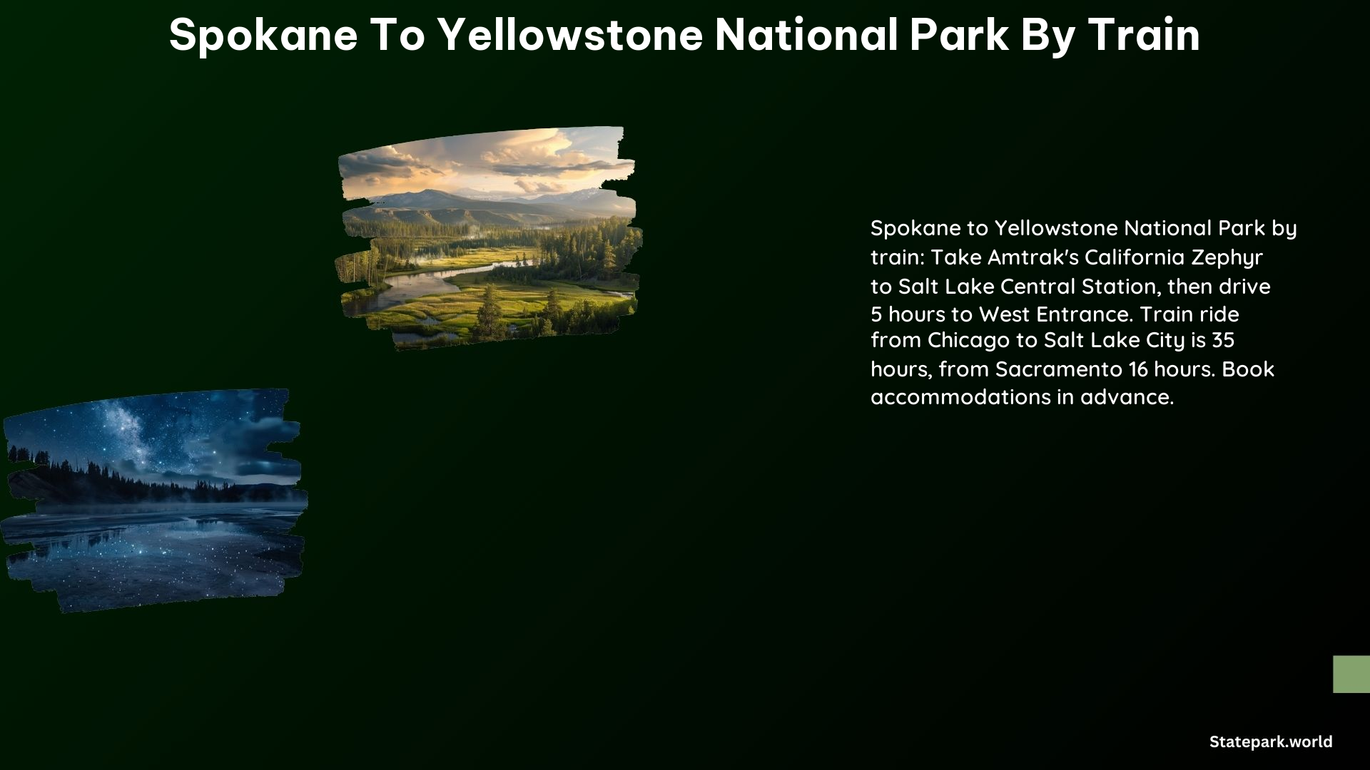 Spokane to Yellowstone National Park by Train