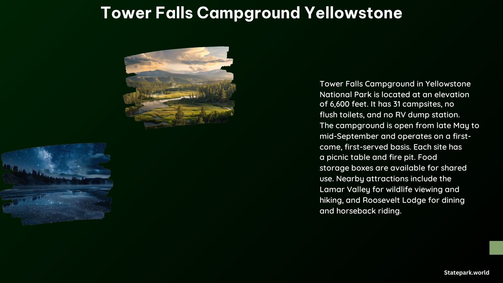 Tower Falls Campground Yellowstone