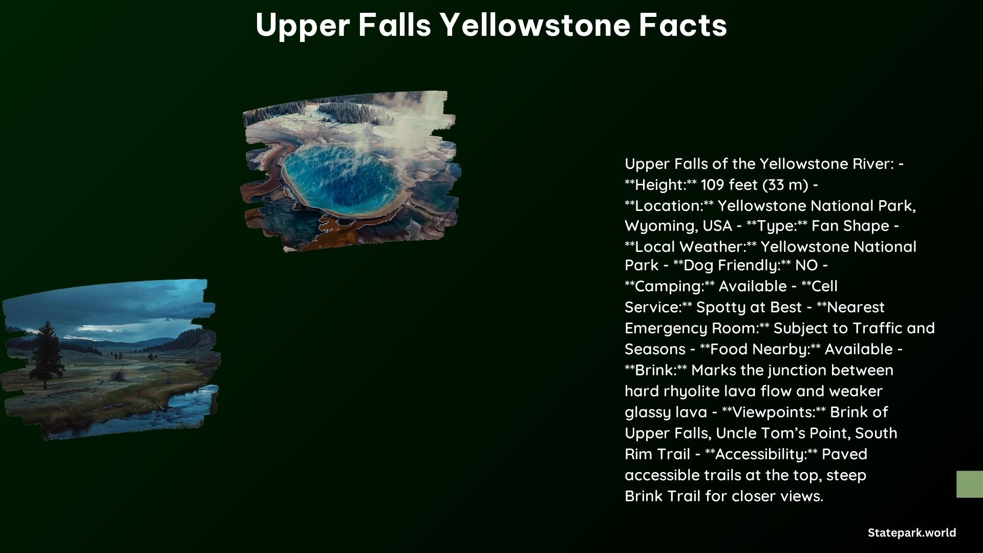 Upper Falls Yellowstone Facts