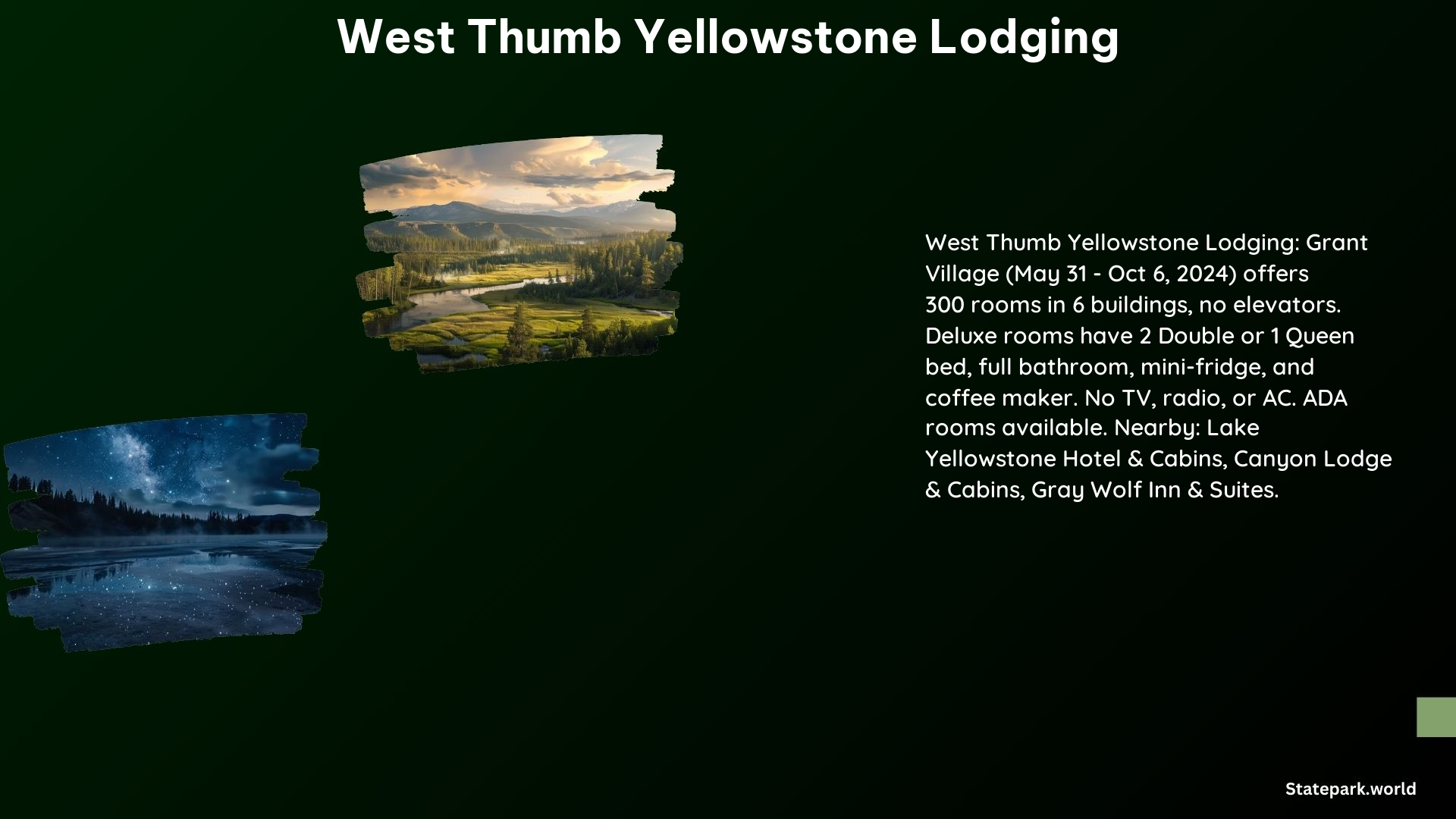 West Thumb Yellowstone Lodging