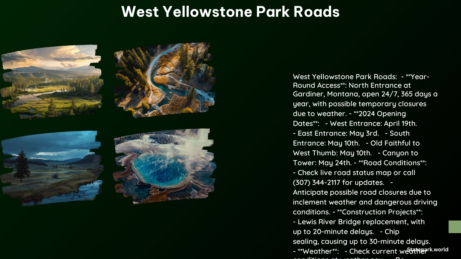 West Yellowstone Park Roads