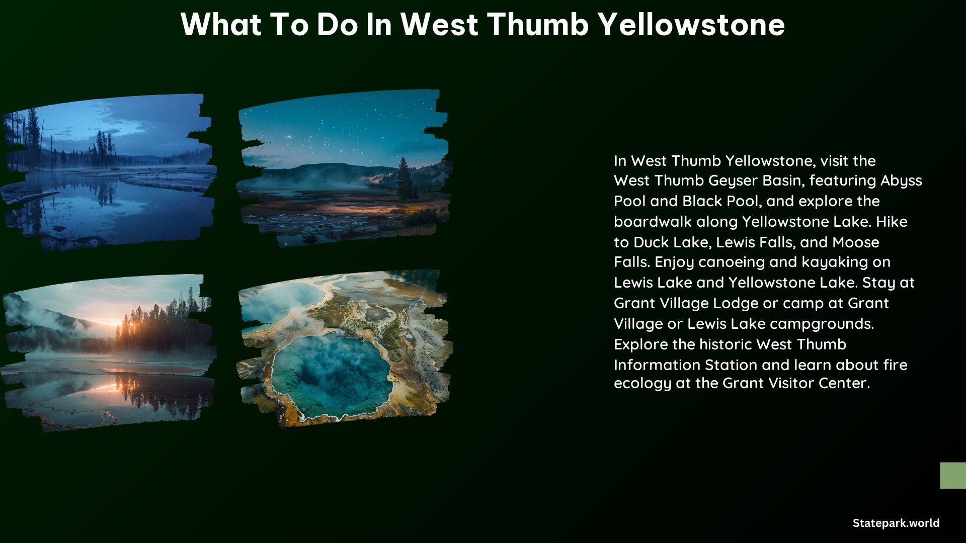 What to Do in West Thumb Yellowstone