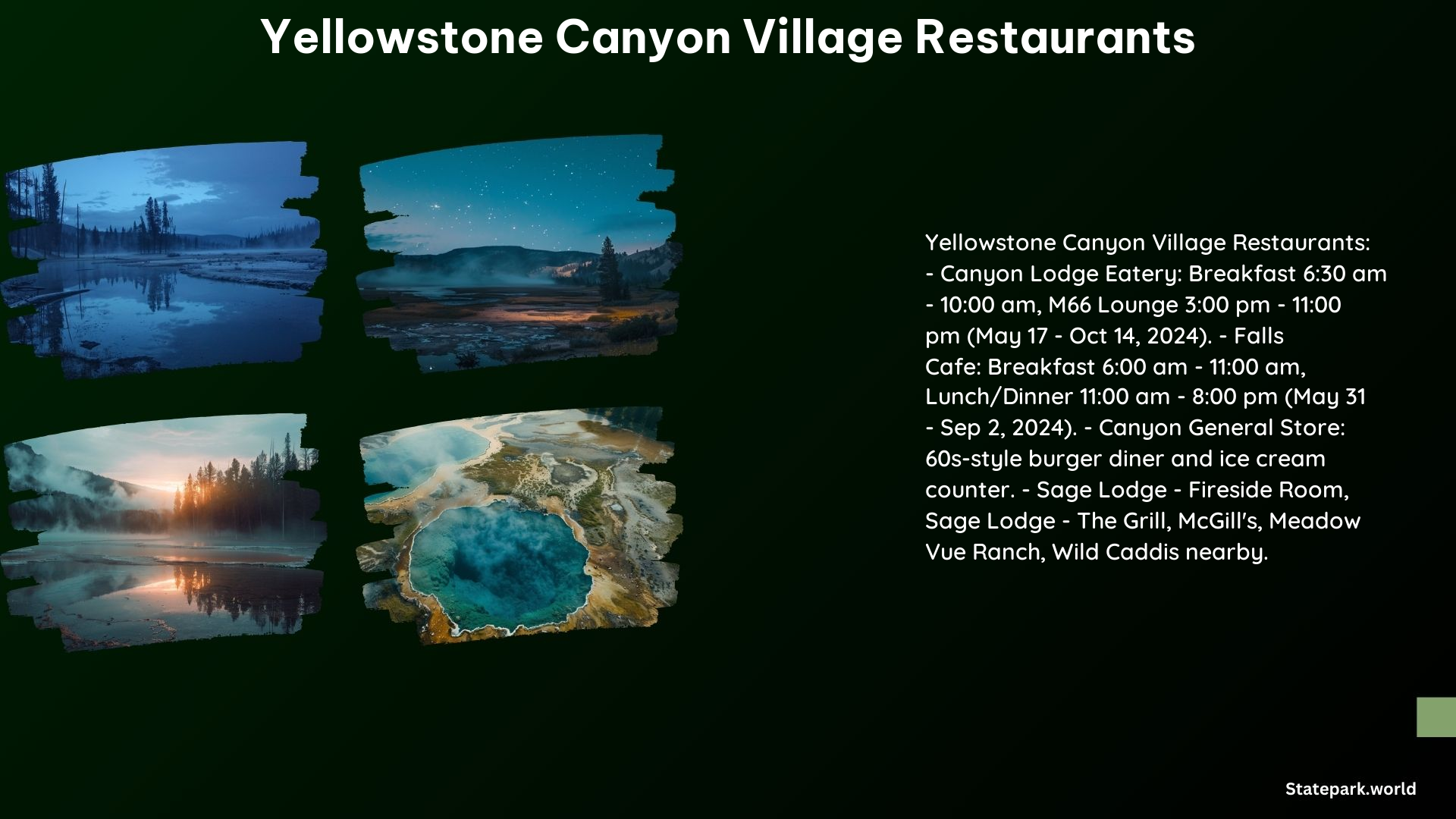 Yellowstone Canyon Village Restaurants