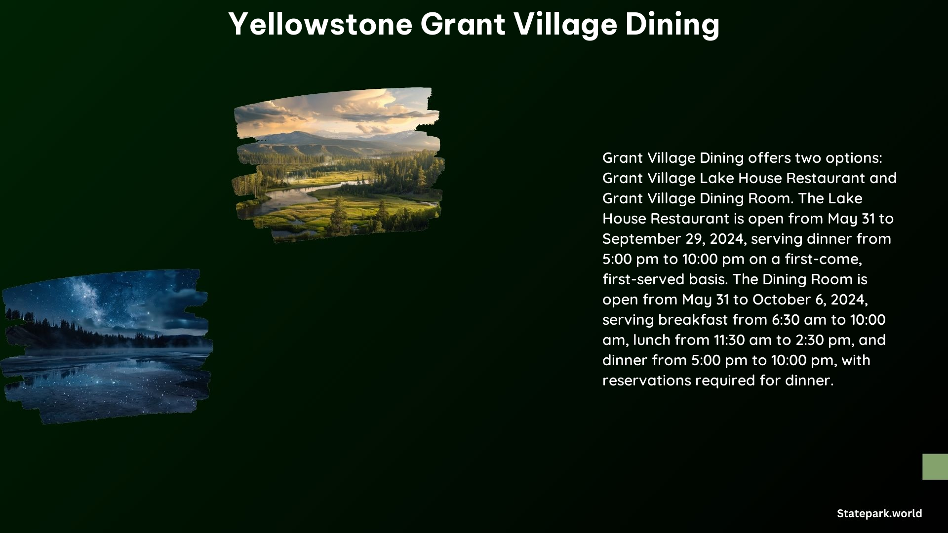 Yellowstone Grant Village Dining