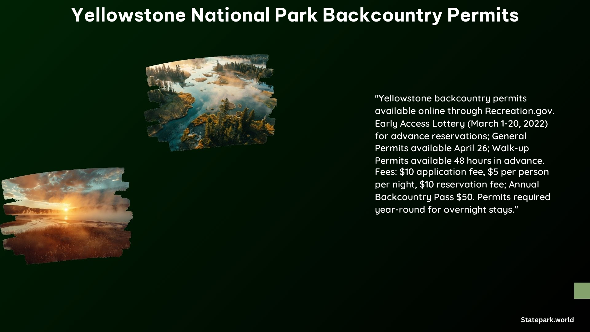 Yellowstone National Park Backcountry Permits