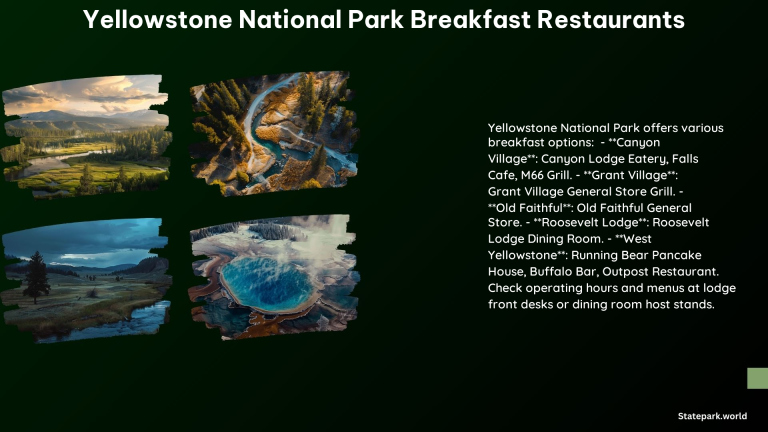 Yellowstone National Park Breakfast Restaurants