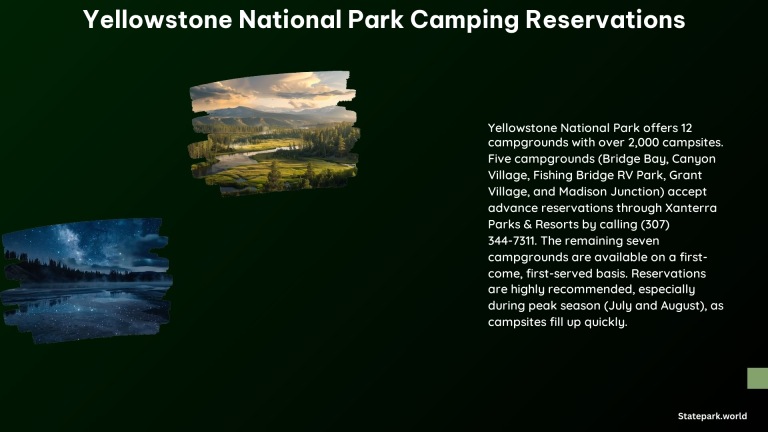 Yellowstone National Park Camping Reservations