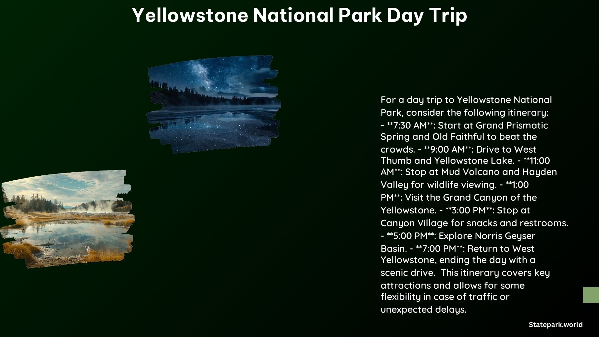 Yellowstone National Park Day Trip