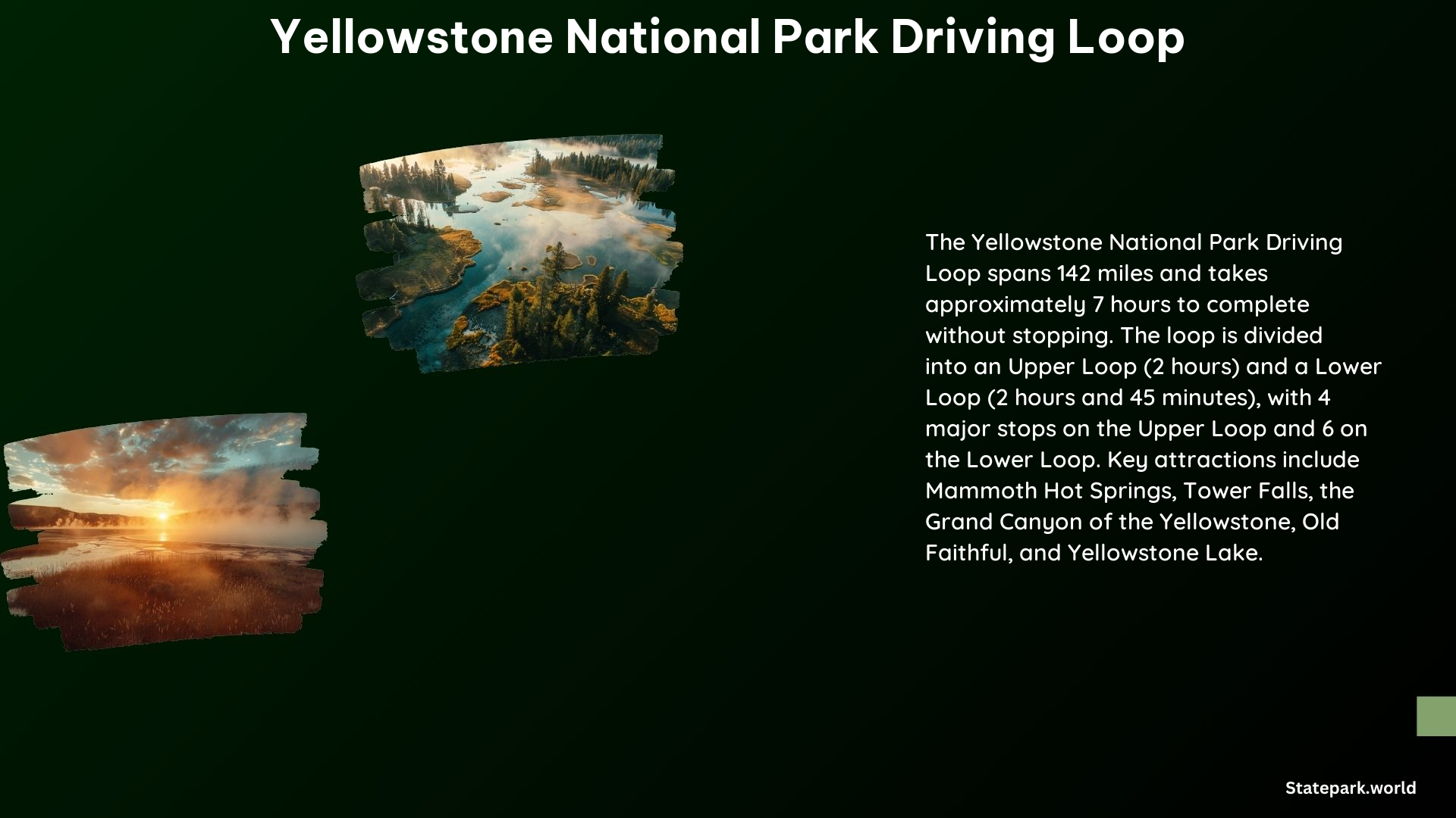 Yellowstone National Park Driving Loop