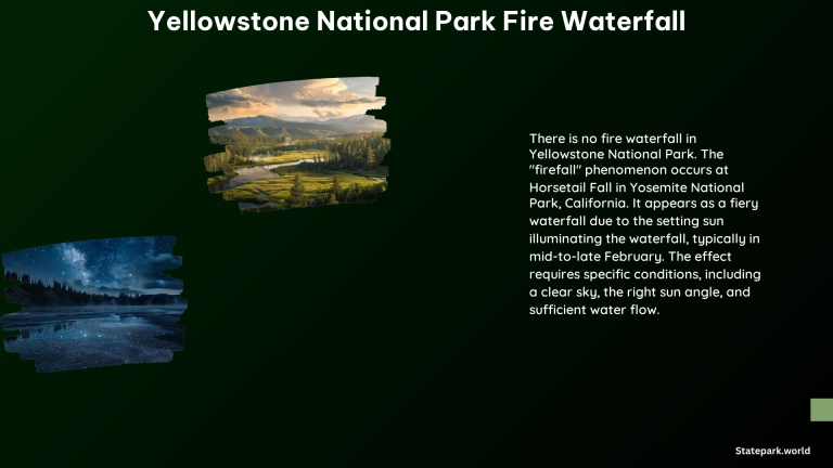 Yellowstone National Park Fire Waterfall