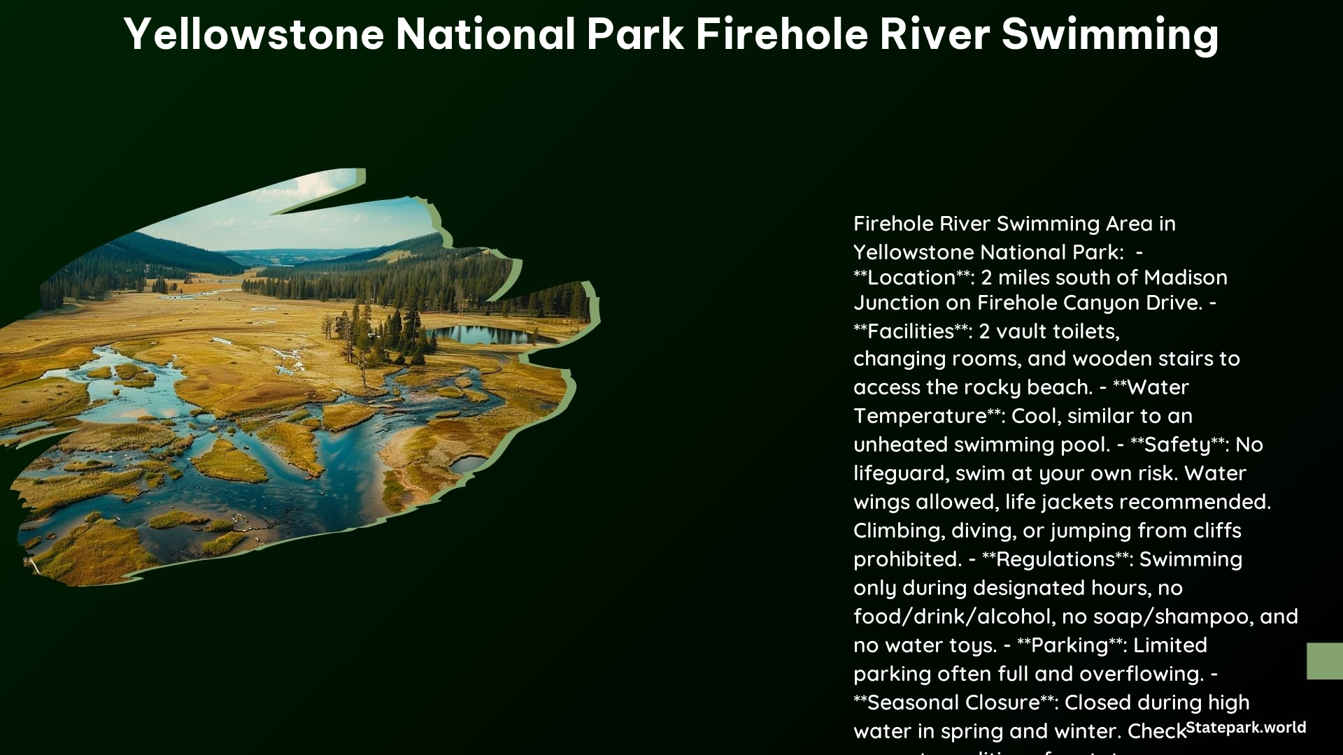 Yellowstone National Park Firehole River Swimming