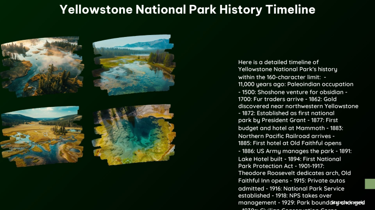 Yellowstone National Park History Timeline