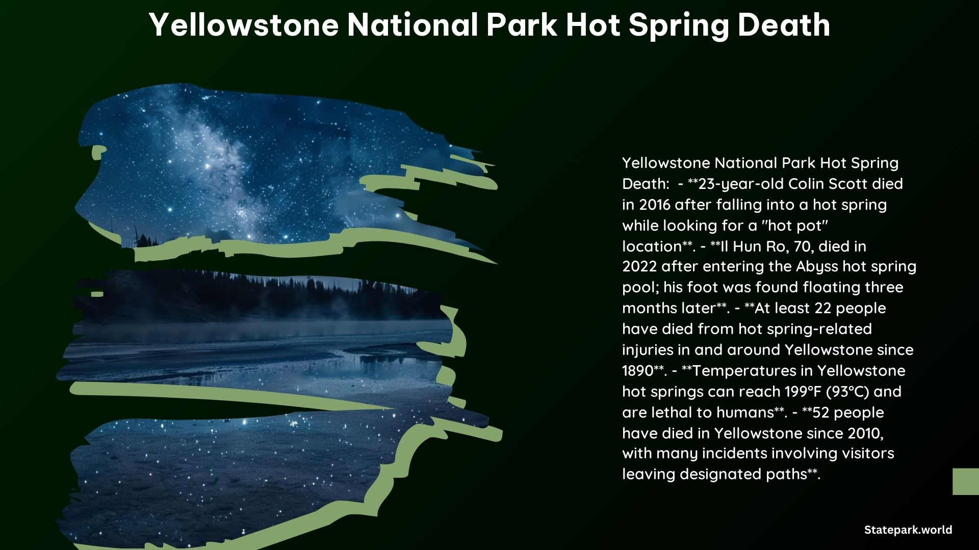 Yellowstone National Park Hot Spring Death