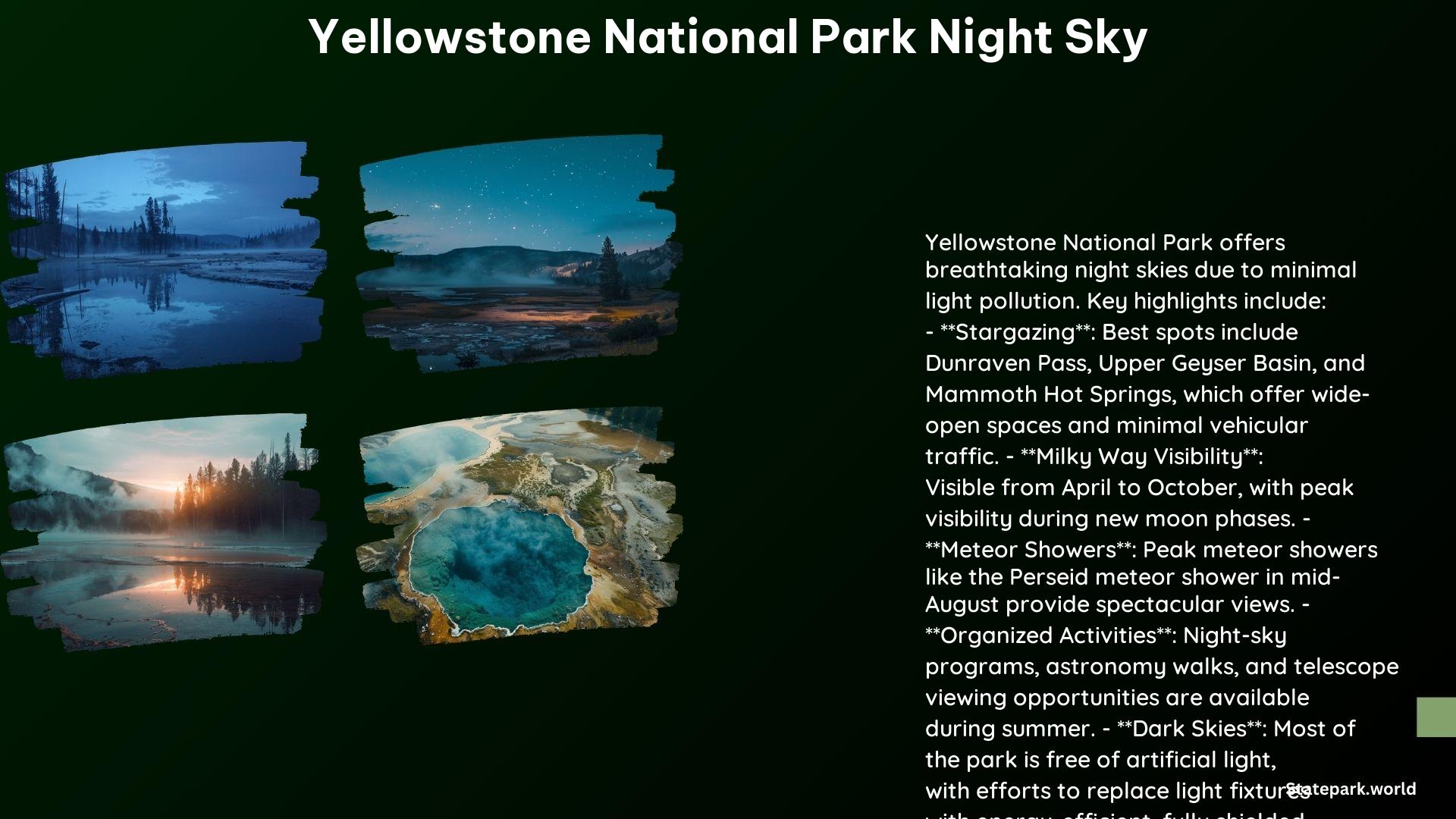 Yellowstone National Park Night Sky