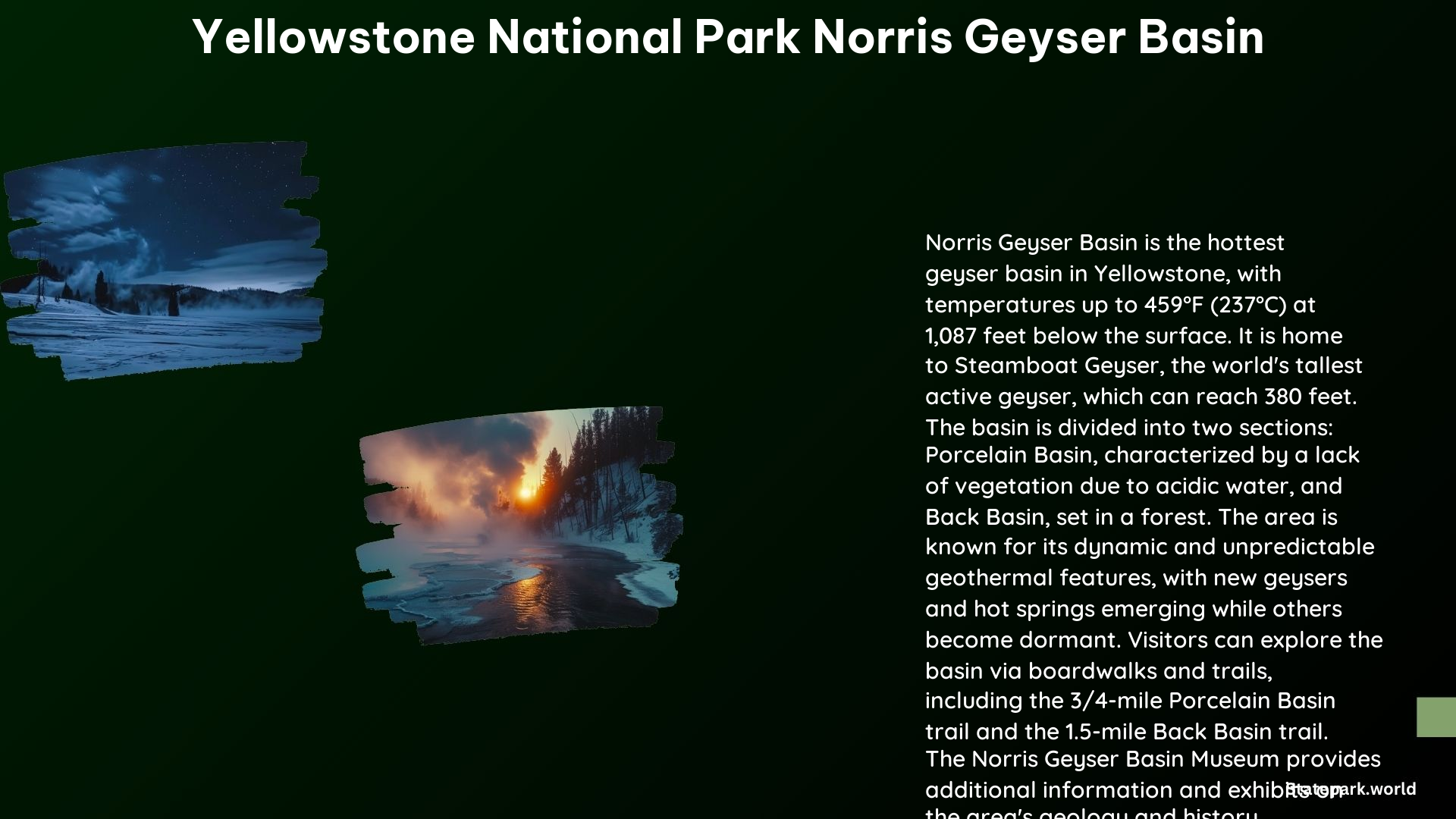 Yellowstone National Park Norris Geyser Basin