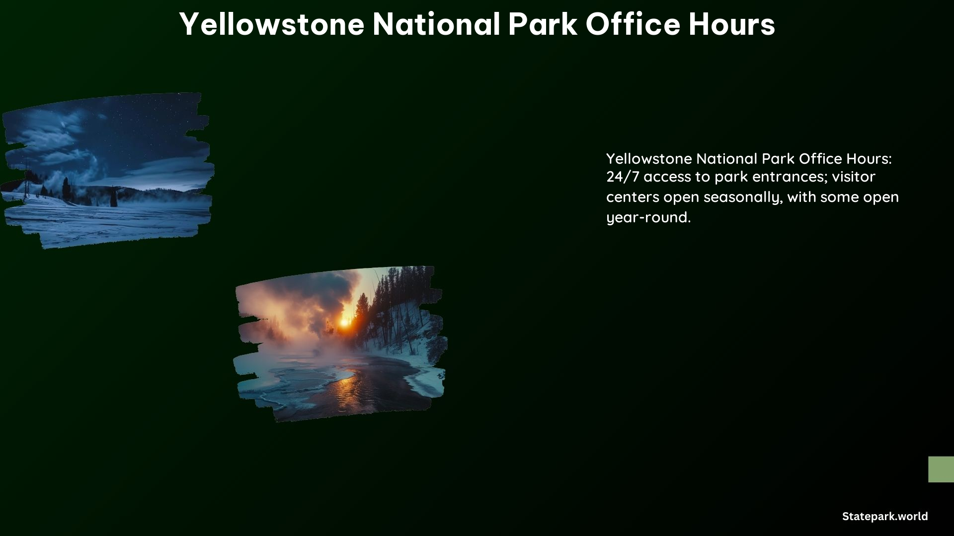 Yellowstone National Park Office Hours