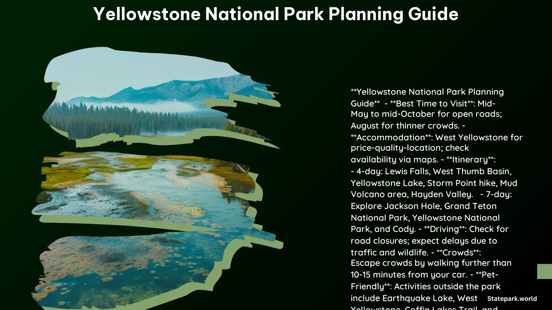 Yellowstone National Park Planning Guide