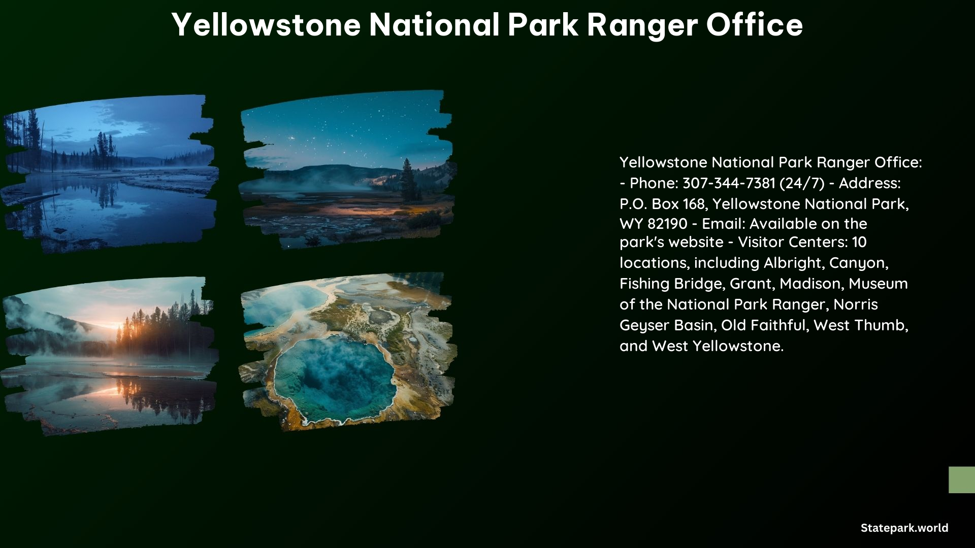 Yellowstone National Park Ranger Office