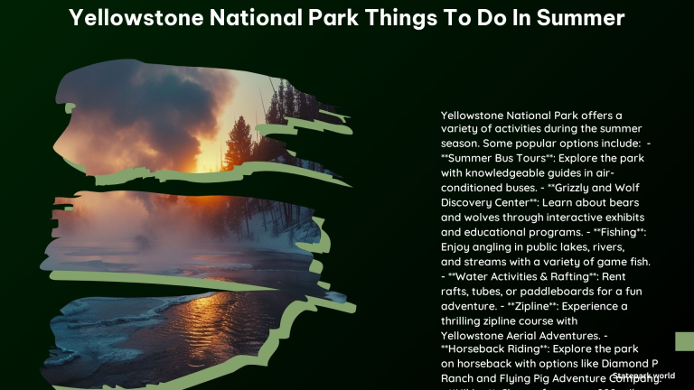 Yellowstone National Park Things to Do in Summer