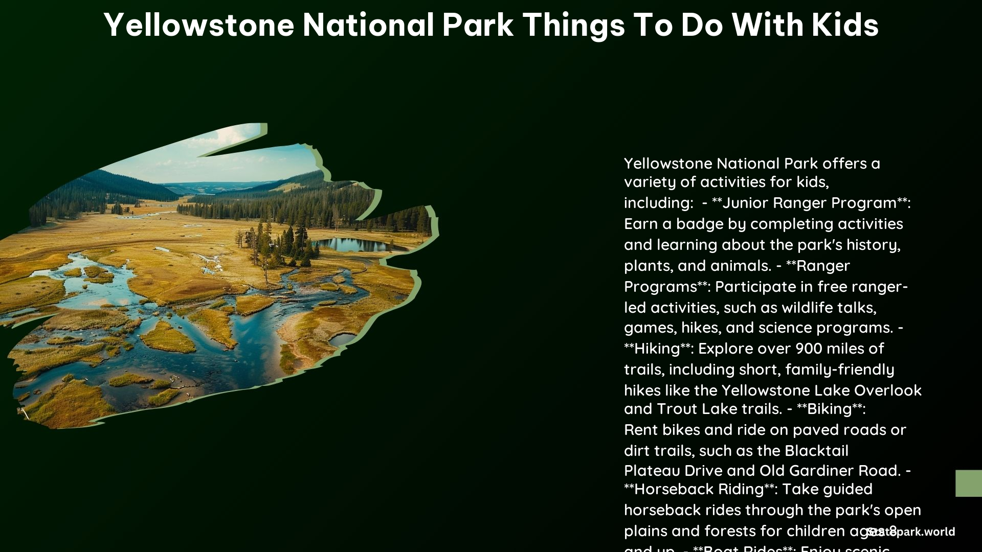 Yellowstone National Park Things to Do with Kids