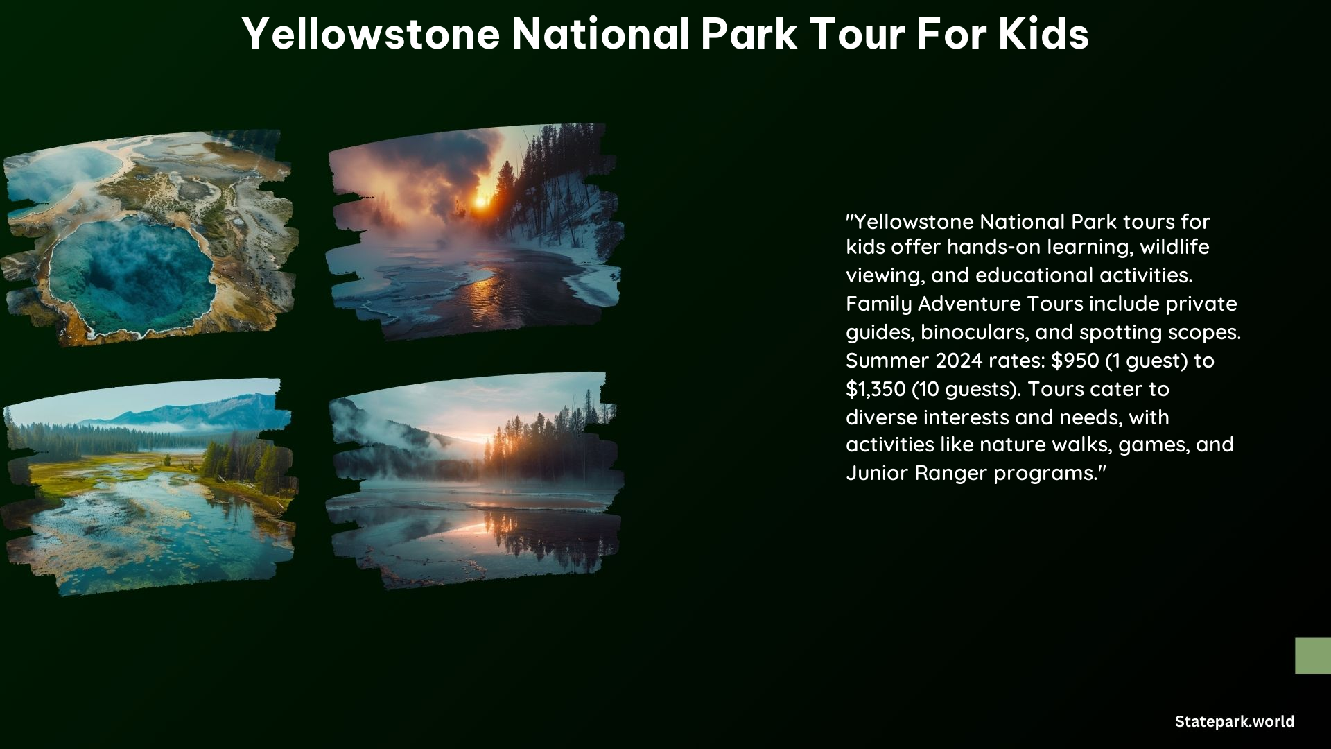 Yellowstone National Park Tour for Kids