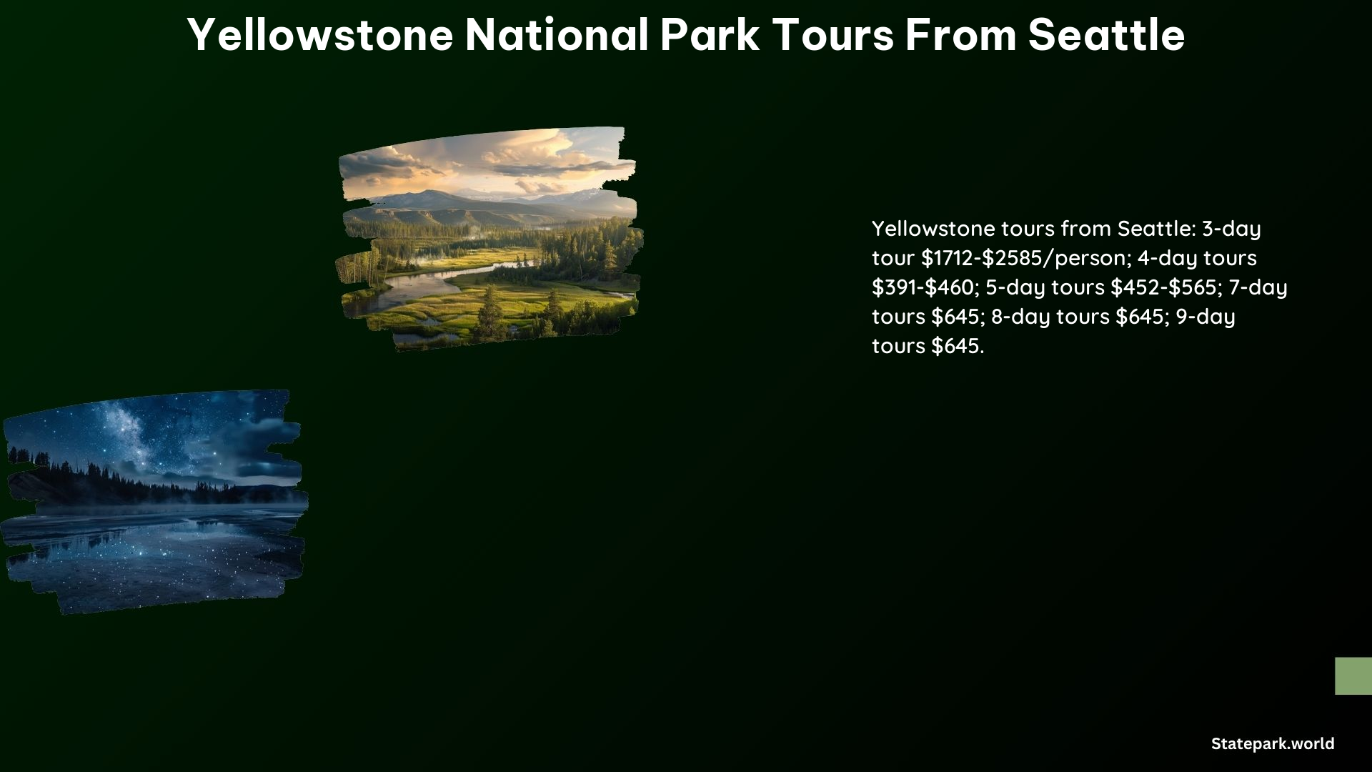 Yellowstone National Park Tours From Seattle