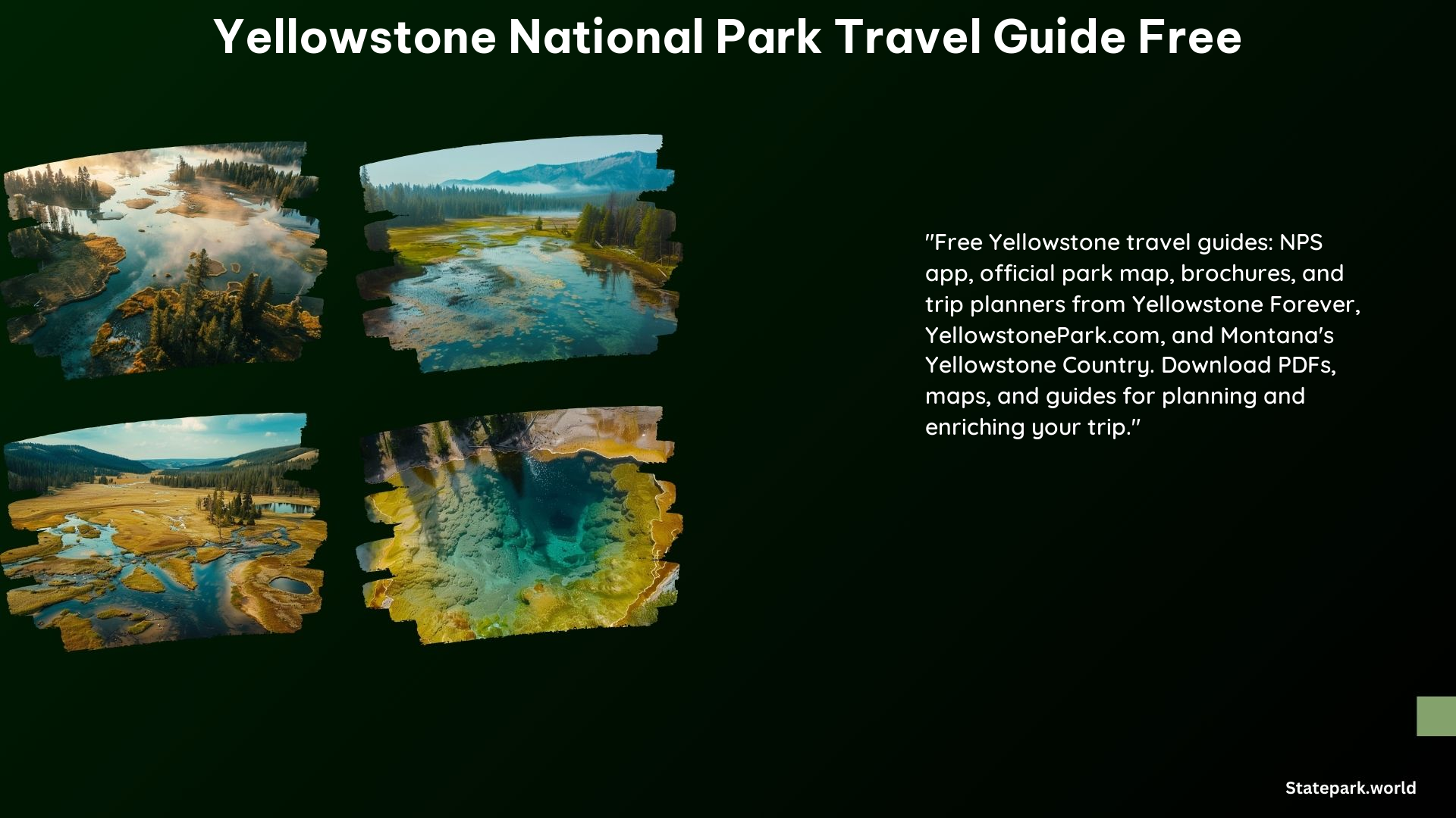 Yellowstone National Park Travel Guide Free