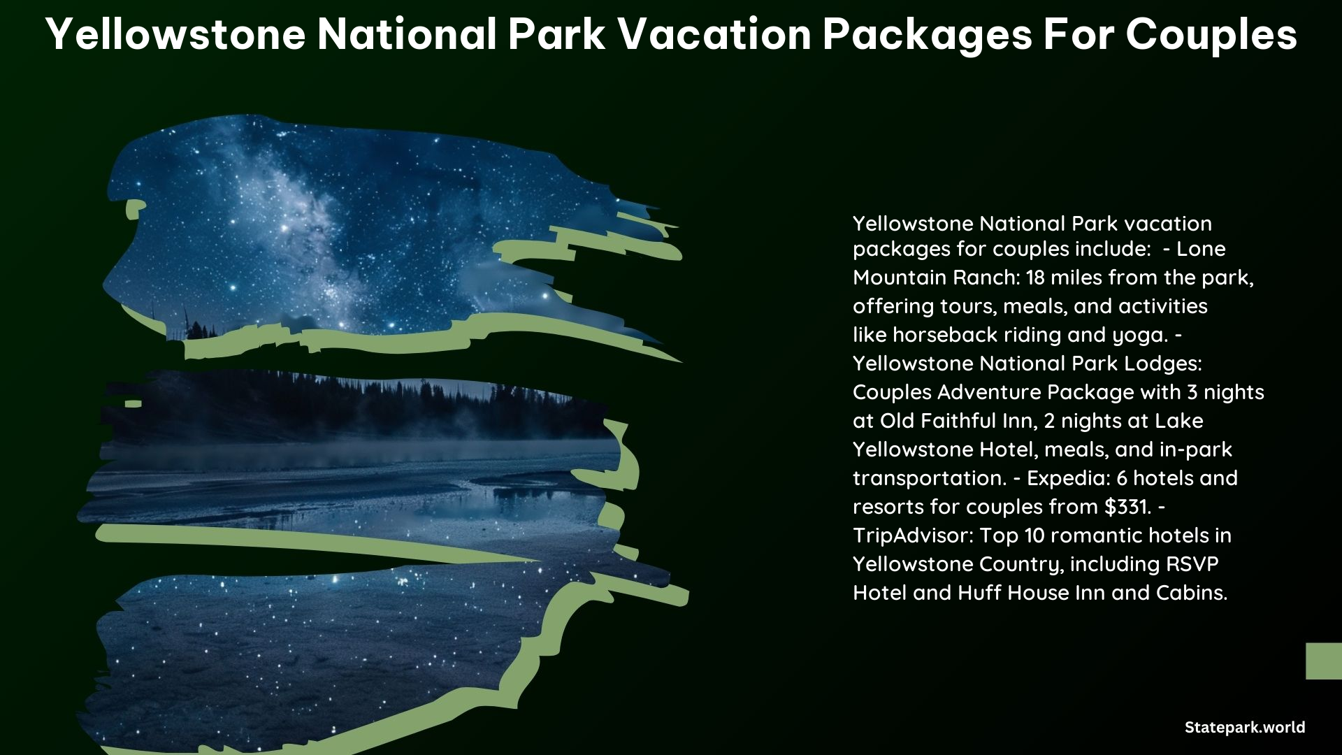 Yellowstone National Park Vacation Packages for Couples